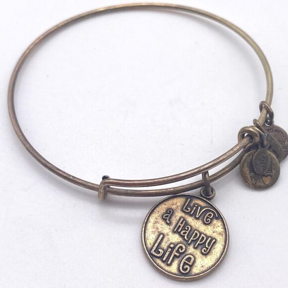 Alex and Ani 'Live a Happy Life' Bracelet Bangle - Picture 1 of 5